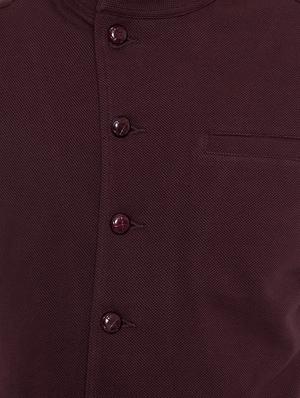 brown cotton nehru jacket - 15077392 - Standard Image - 4