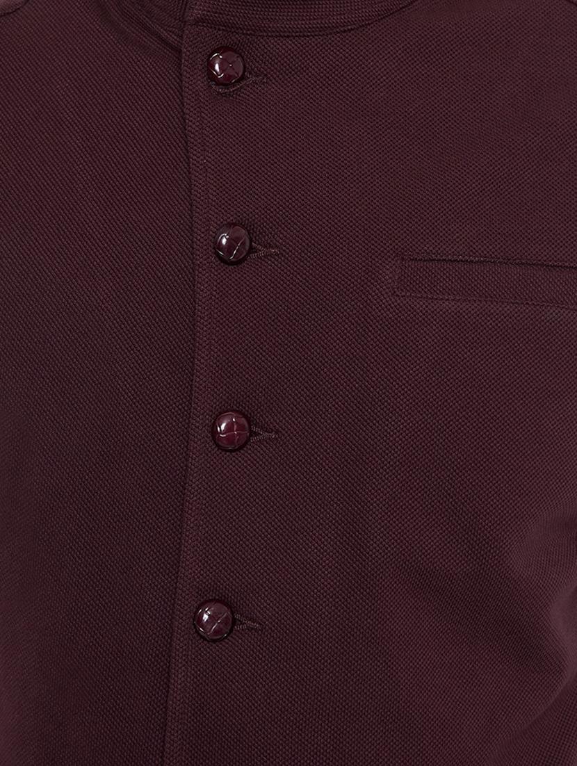 brown cotton nehru jacket - 15077392 - Zoom Image - 4