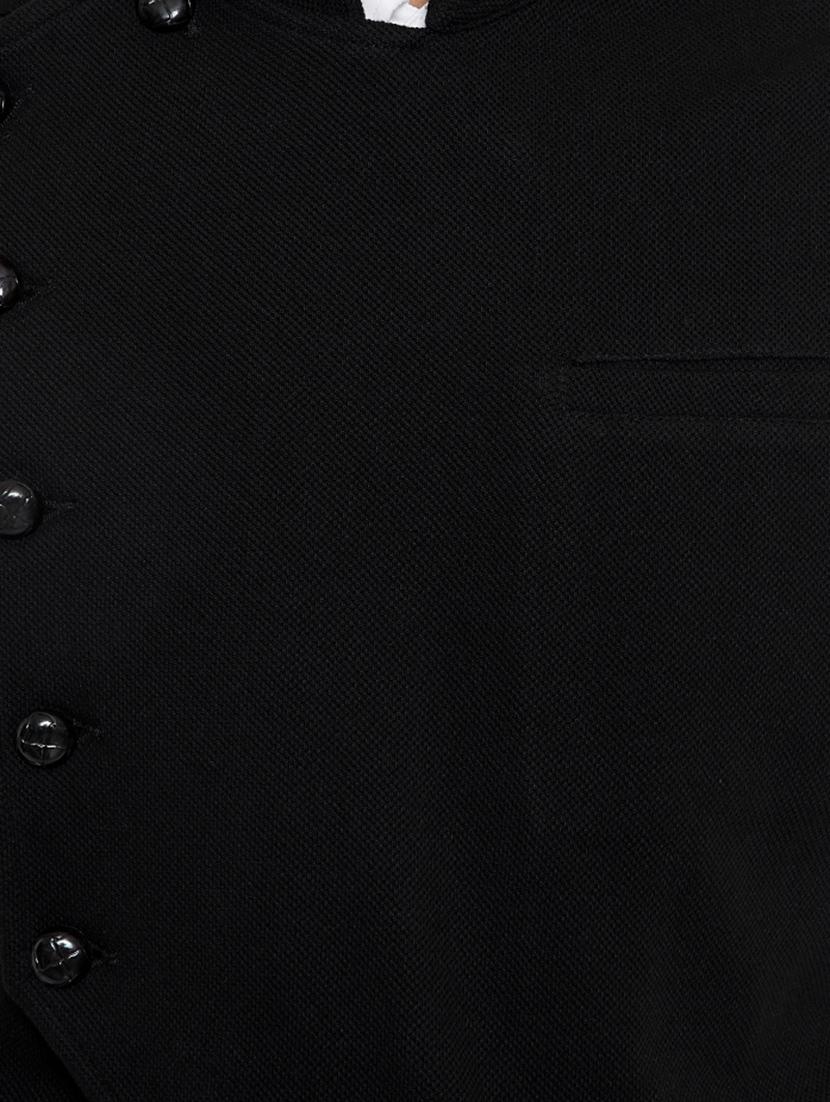 black cotton nehru jacket - 15077396 - Zoom Image - 4