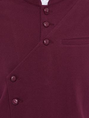 maroon cotton nehru jacket - 15077398 - Standard Image - 4