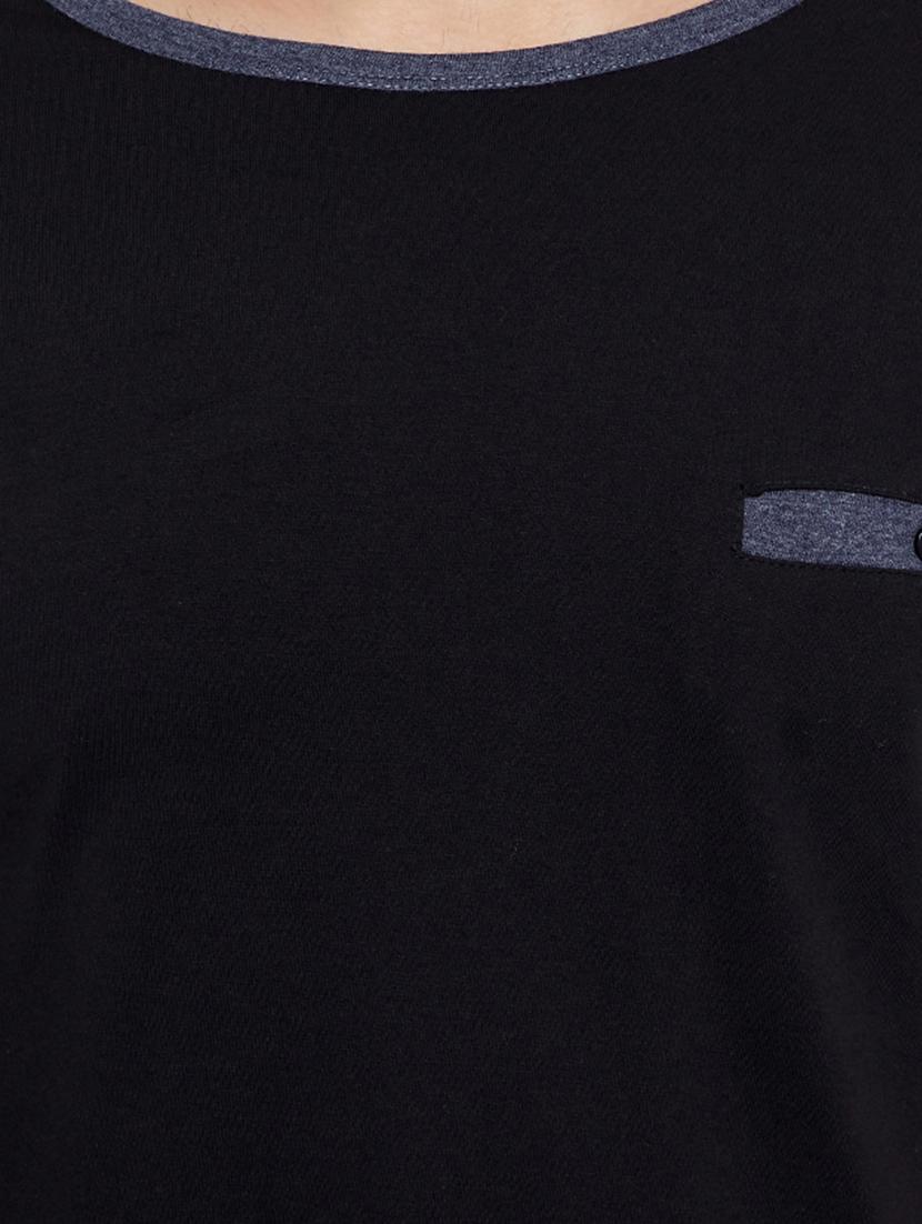 black color block thumb hole t-shirt - 15077416 - Zoom Image - 4