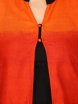orange cotton high slit kurta - 15077776 - Standard Image - 4
