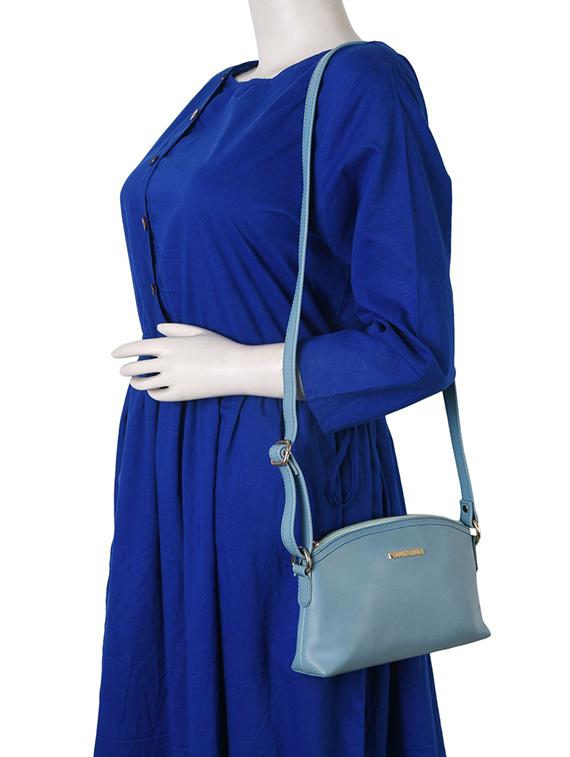 blue leatherette regular sling bag - 15078886 - Zoom Image - 4