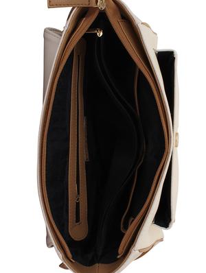cream leatherette regular handbag - 15079102 - Standard Image - 3