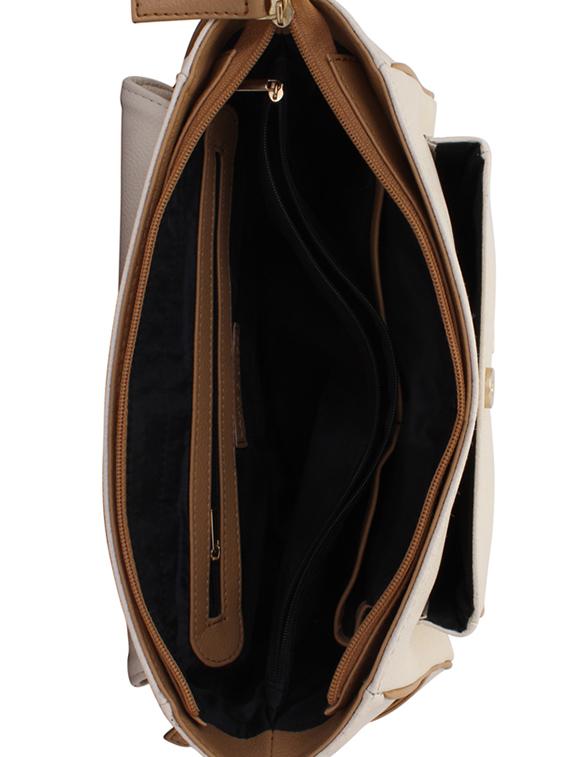 cream leatherette regular handbag - 15079102 - Zoom Image - 3