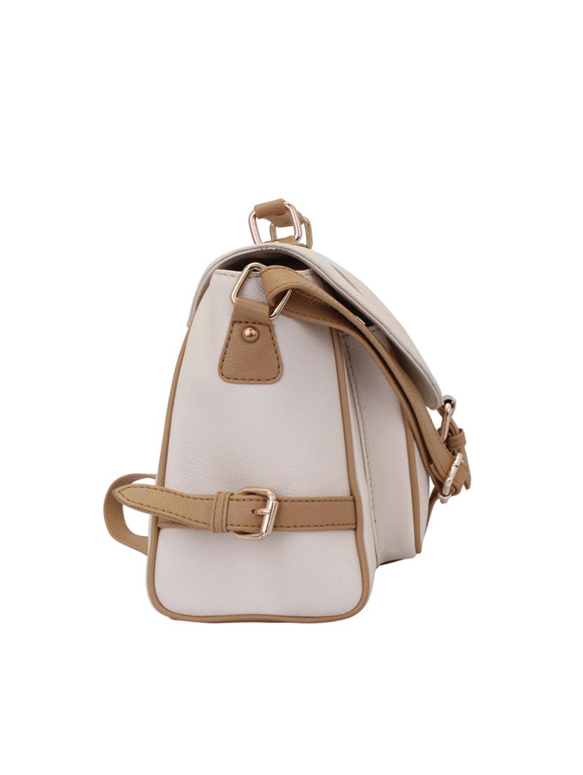 cream leatherette regular handbag - 15079102 - Zoom Image - 5