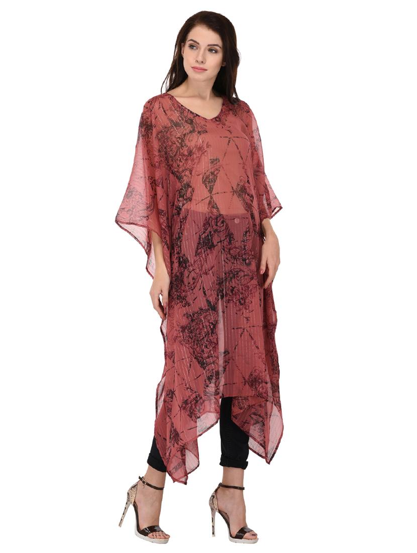pink printed kaftan - 15080094 - Zoom Image - 2