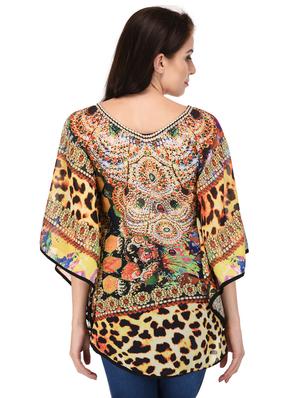 yellow printed kaftan - 15080096 - Standard Image - 3