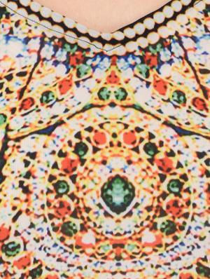 yellow printed kaftan - 15080096 - Standard Image - 4