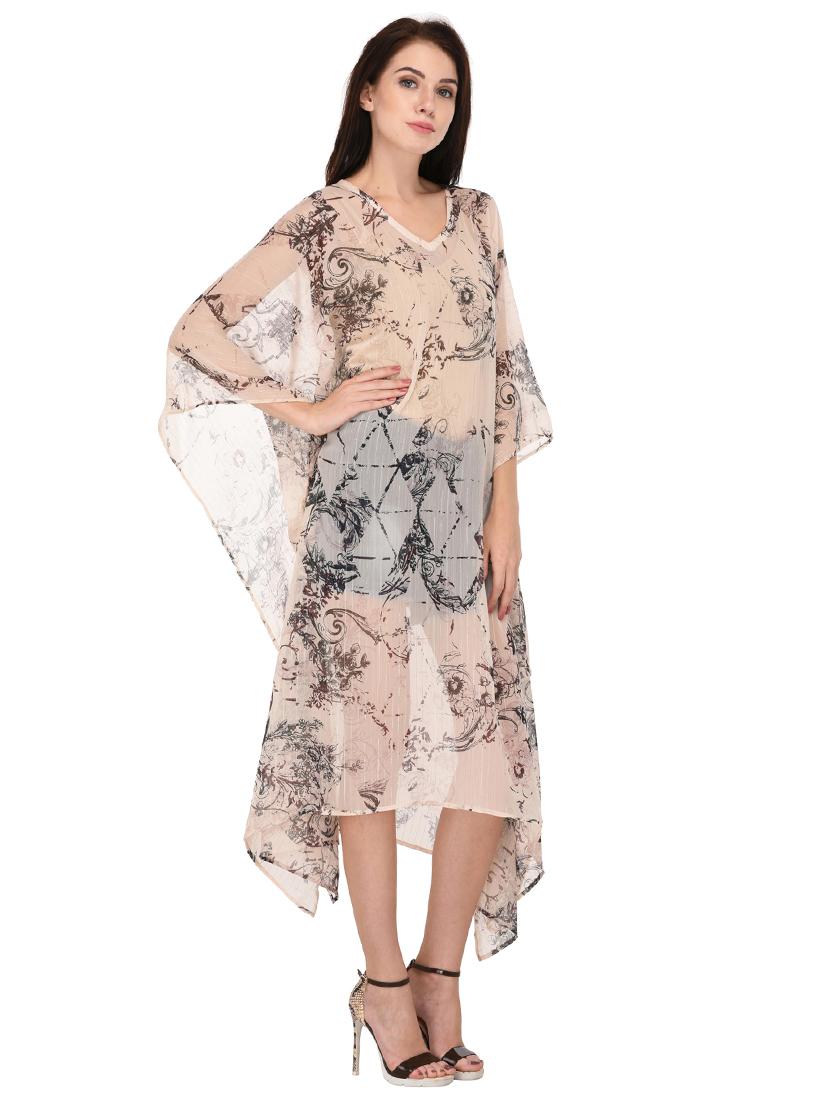 beige printed kaftan - 15080098 - Zoom Image - 2