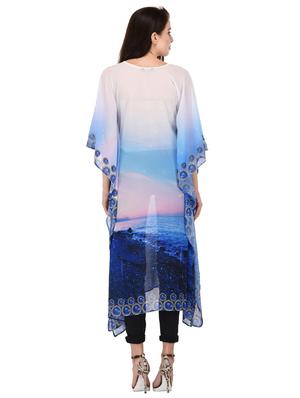 blue printed kaftan - 15080099 - Standard Image - 3