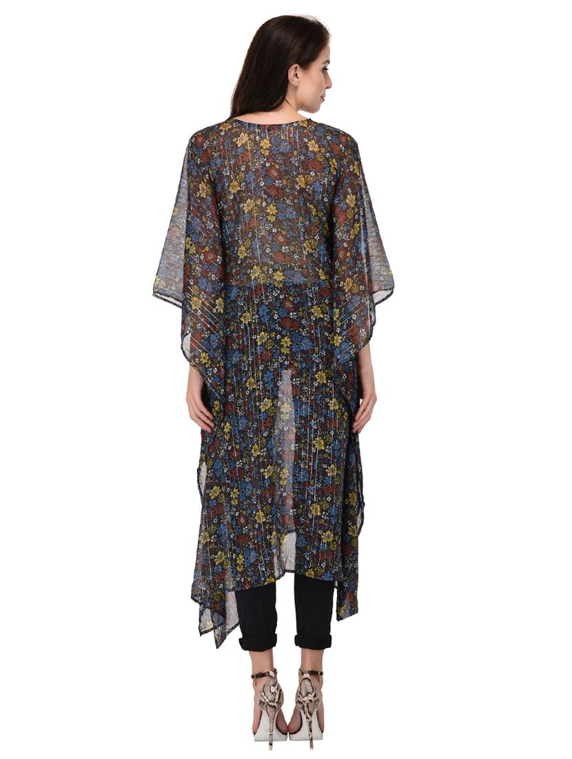 black printed kaftan - 15080100 - Zoom Image - 3