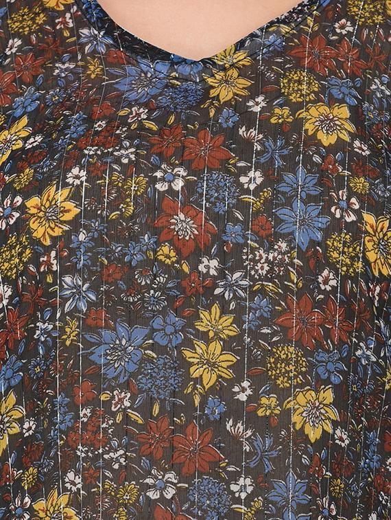 black printed kaftan - 15080100 - Zoom Image - 4