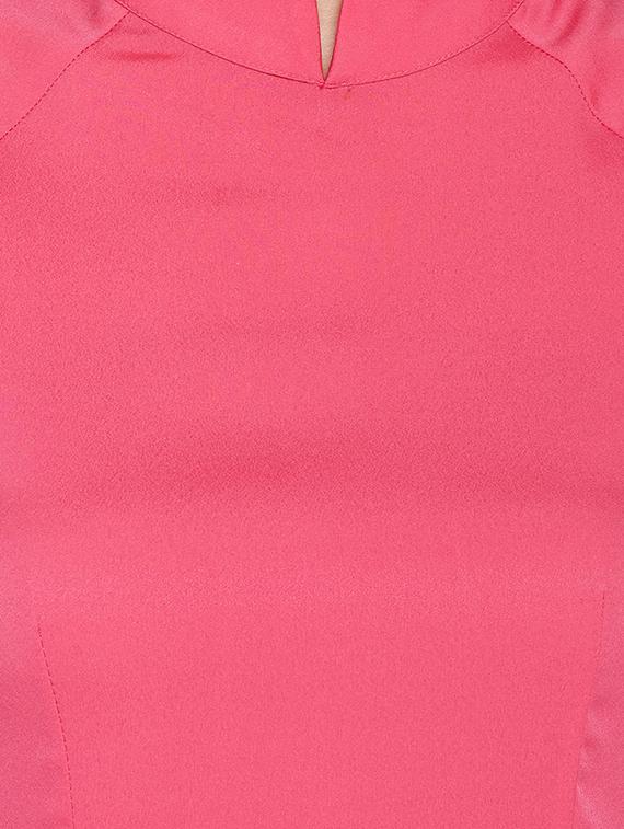pink crepe kurta palazzo set - 15080626 - Zoom Image - 4