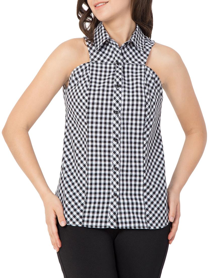 button up checkered top - 15081007 - Zoom Image - 1