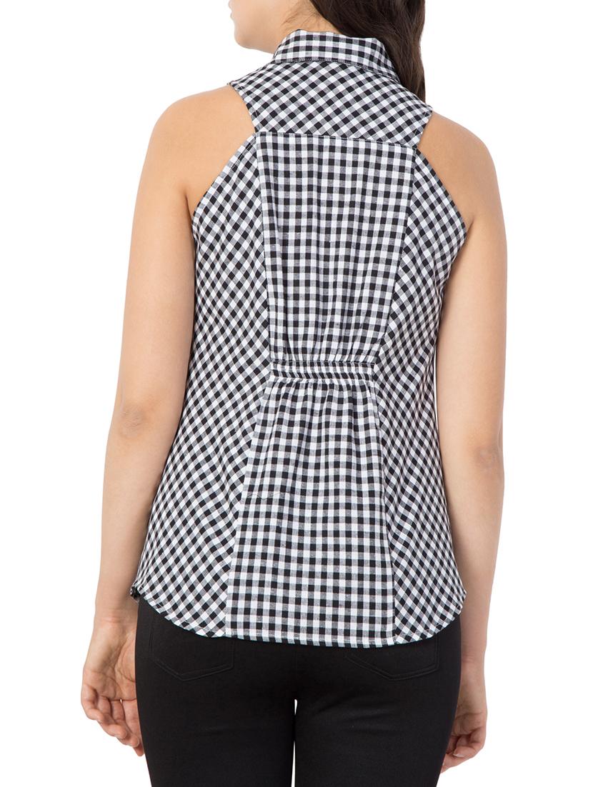 button up checkered top - 15081007 - Zoom Image - 3