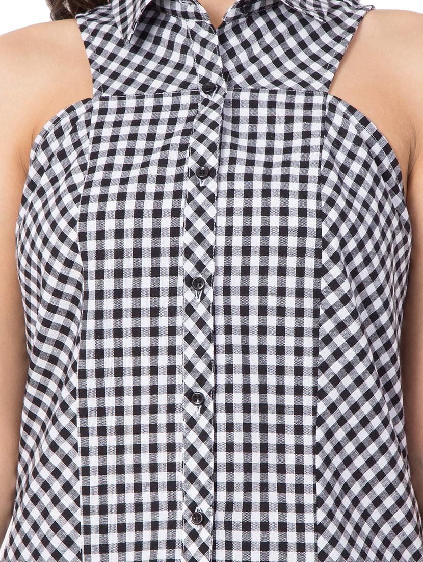 button up checkered top - 15081007 - Zoom Image - 4
