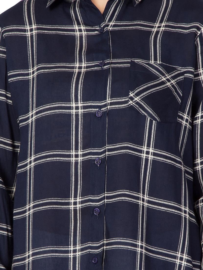 roll up sleeved checkered shirt - 15081008 - Zoom Image - 4