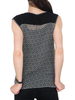 black printed crepe top - 15081174 - Standard Image - 3