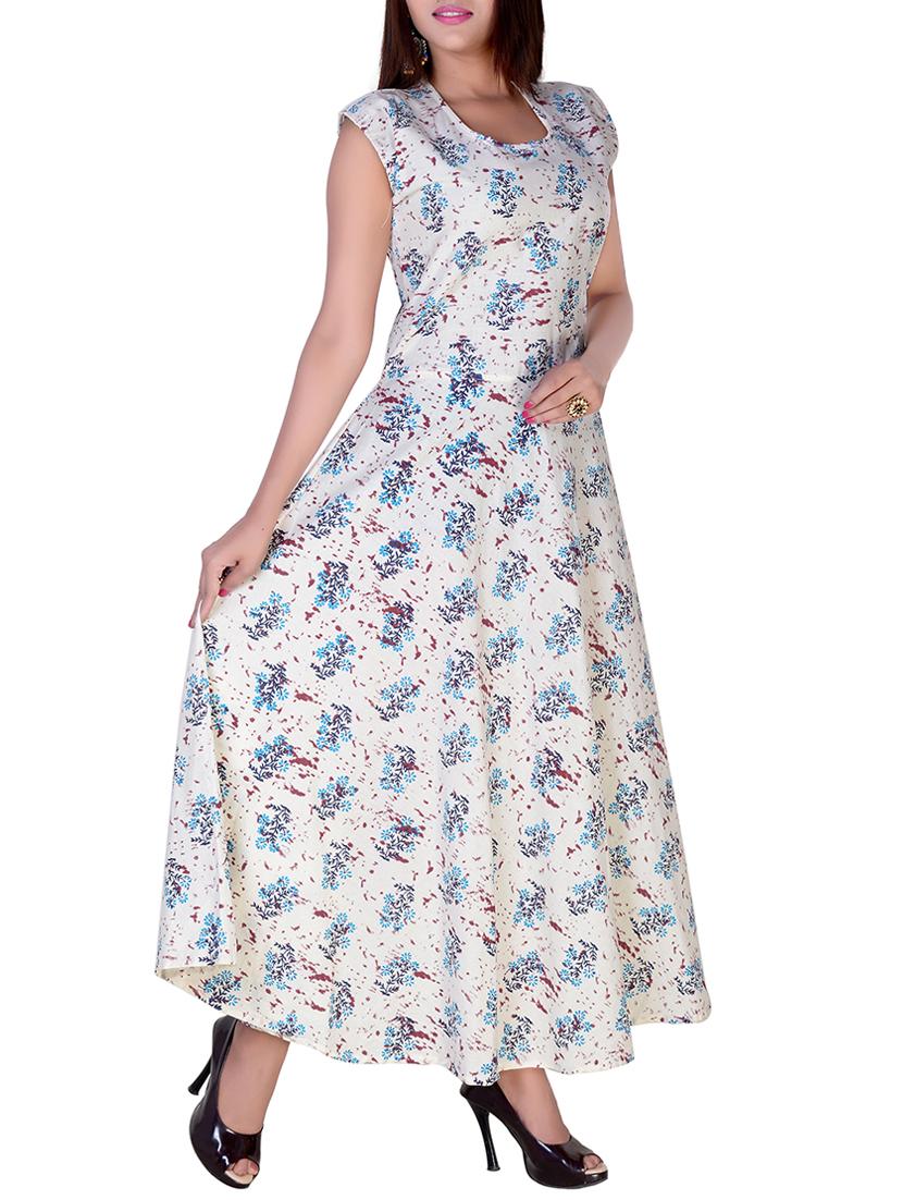 cream rayon a-line kurta - 15081907 - Zoom Image - 2