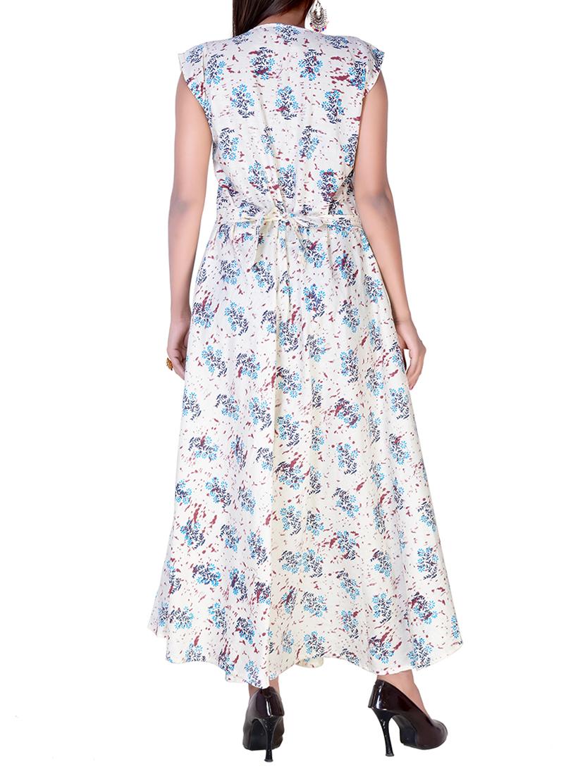 cream rayon a-line kurta - 15081907 - Zoom Image - 3
