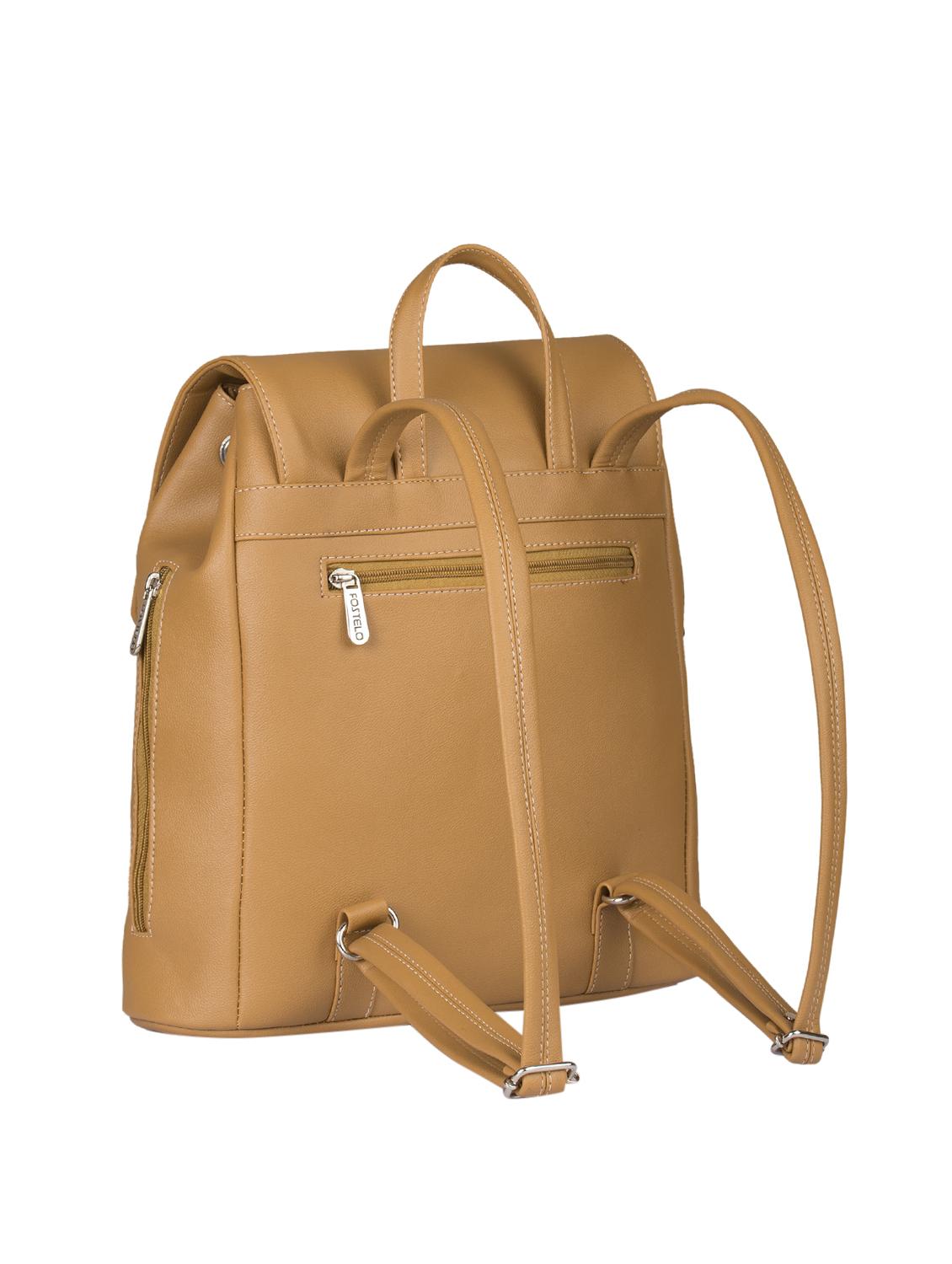 beige leatherette fashion backpack - 15082307 - Zoom Image - 2