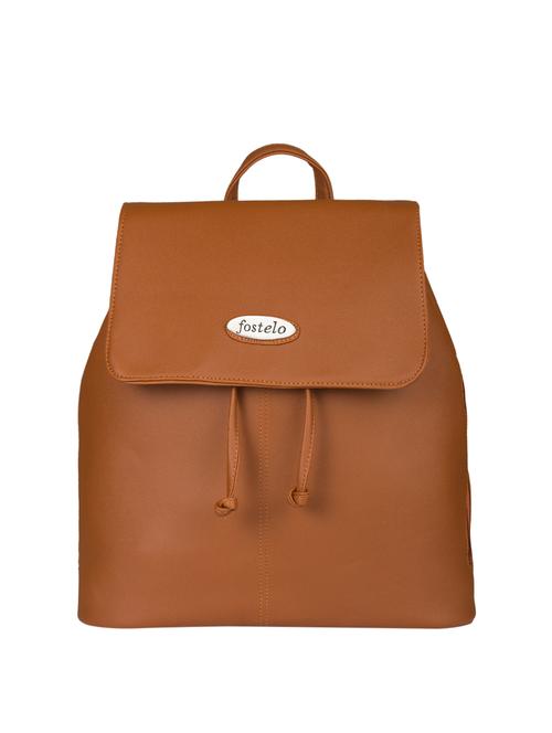 brown leatherette fashion backpack - 15082310 - Standard Image - 1