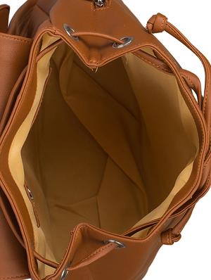 brown leatherette fashion backpack - 15082310 - Standard Image - 3