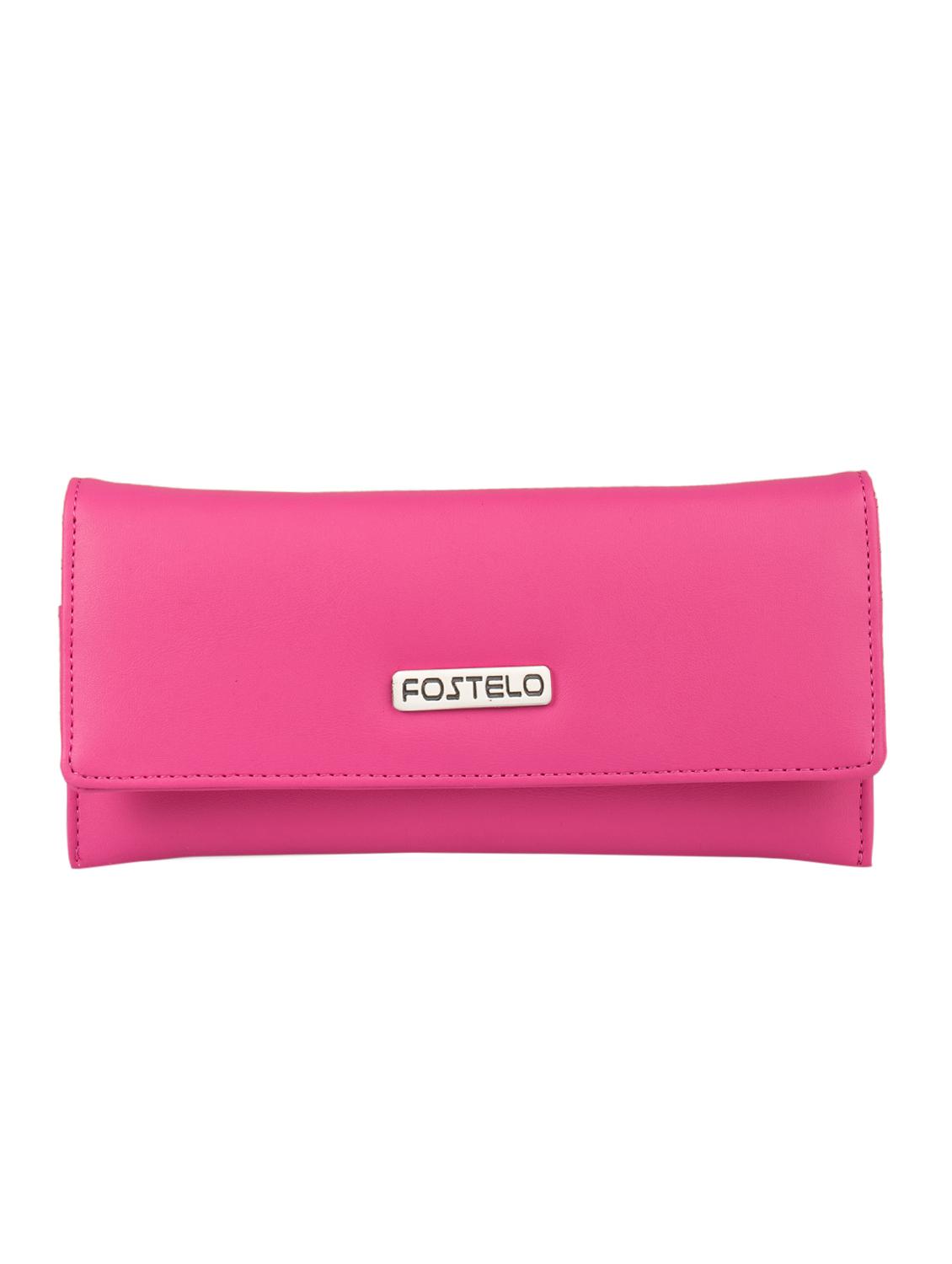 pink leatherette clutch - 15082312 - Zoom Image - 1