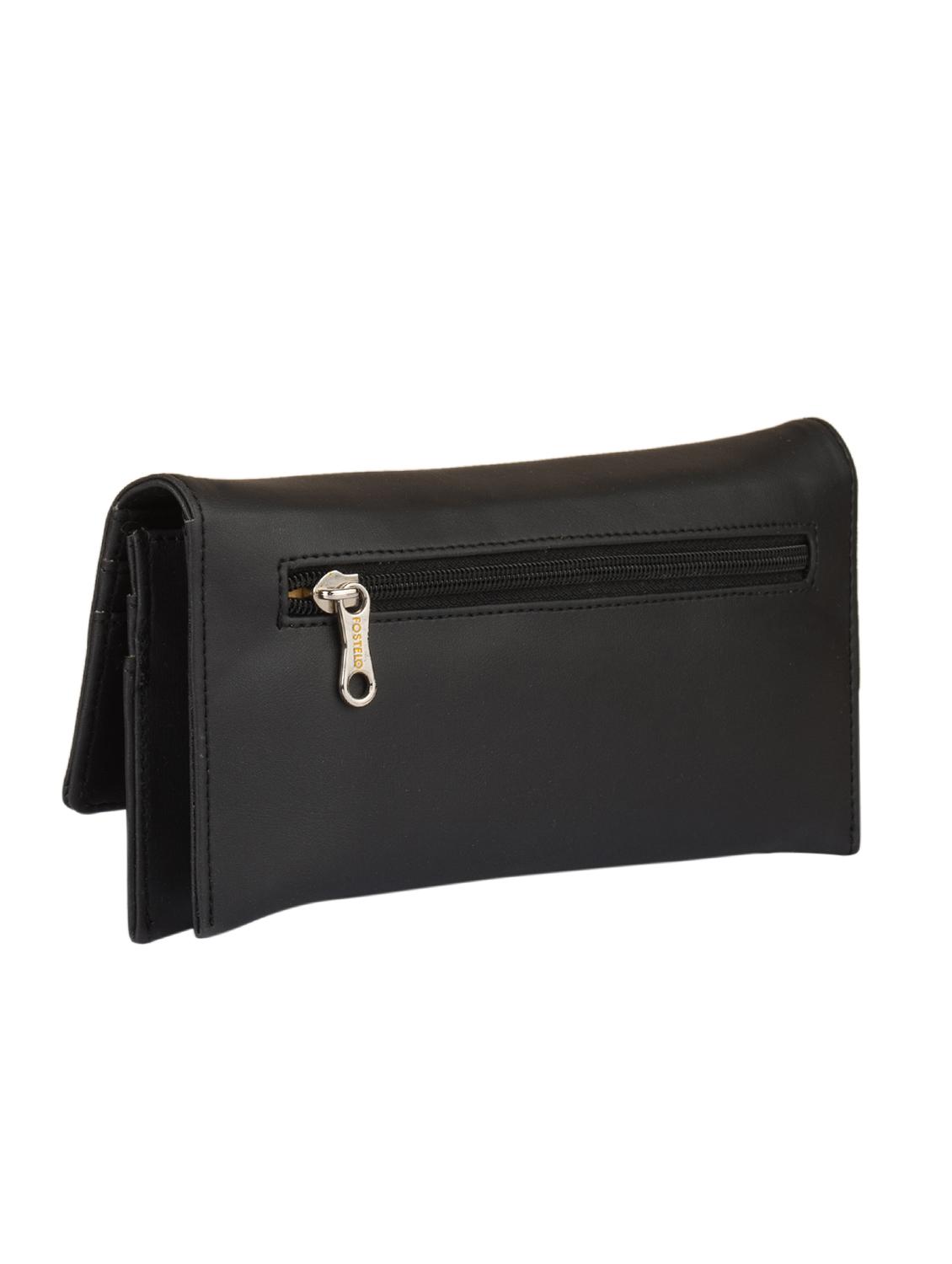 black leatherette clutch - 15082314 - Zoom Image - 2