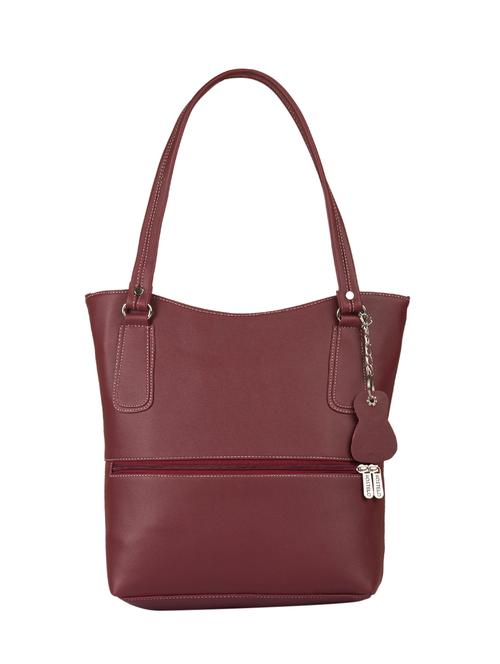 maroon leatherette regular handbag - 15082326 - Standard Image - 1