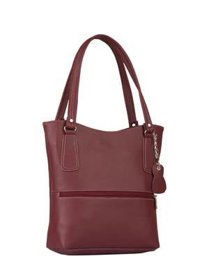 maroon leatherette regular handbag - 15082326 - Standard Image - 4
