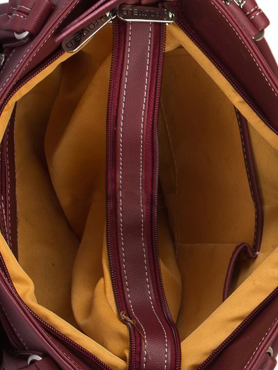 maroon leatherette regular handbag - 15082326 - Zoom Image - 3