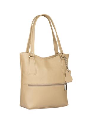cream leatherette regular handbag - 15082328 - Standard Image - 4