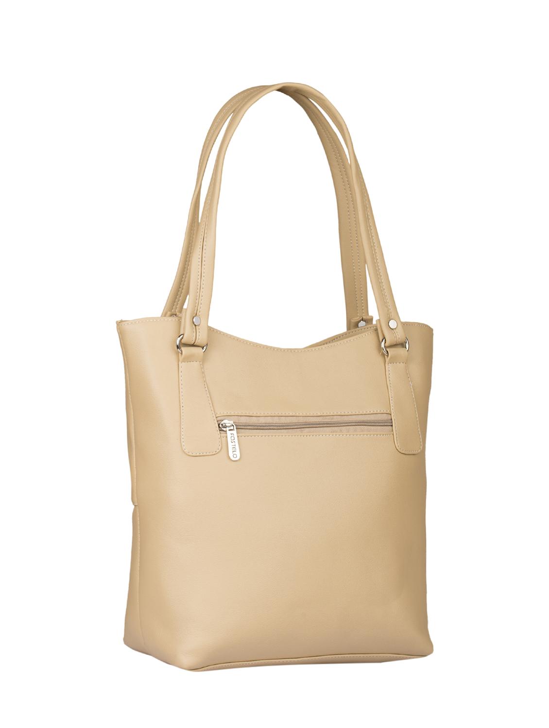 cream leatherette regular handbag - 15082328 - Zoom Image - 2
