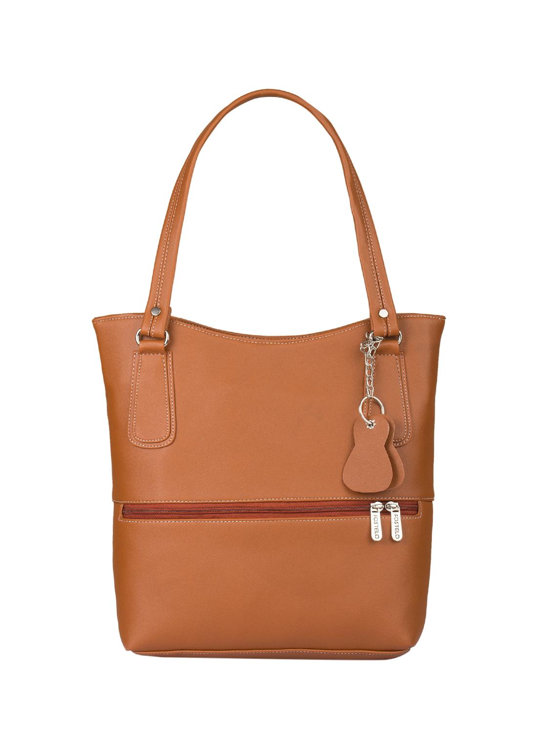 tan leatherette regular handbag - 15082329 - Zoom Image - 1
