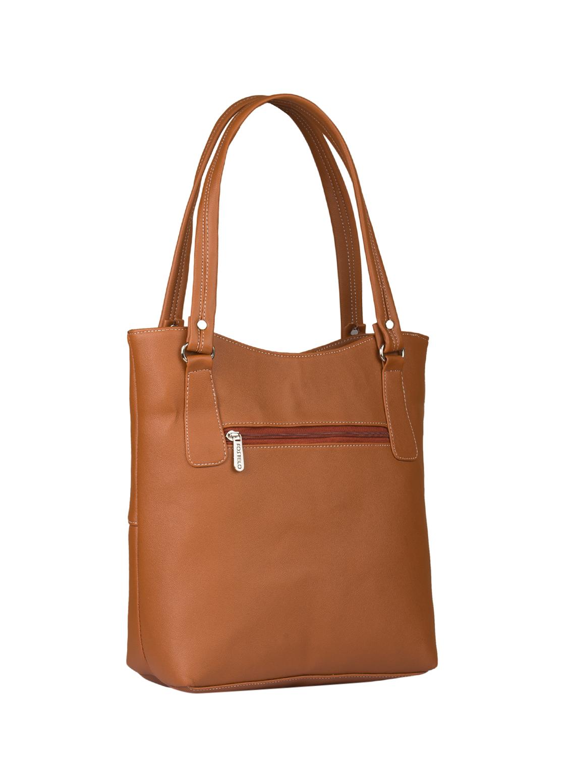 tan leatherette regular handbag - 15082329 - Zoom Image - 2