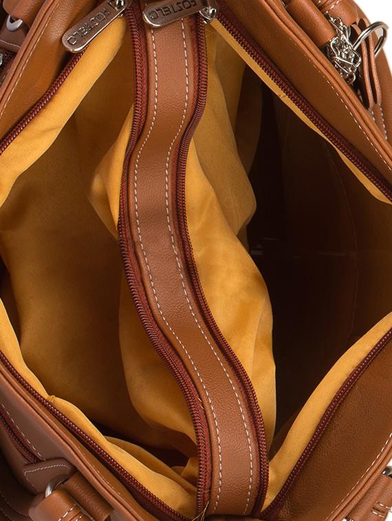 tan leatherette regular handbag - 15082329 - Zoom Image - 3
