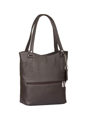 brown leatherette regular handbag - 15082331 - Standard Image - 4