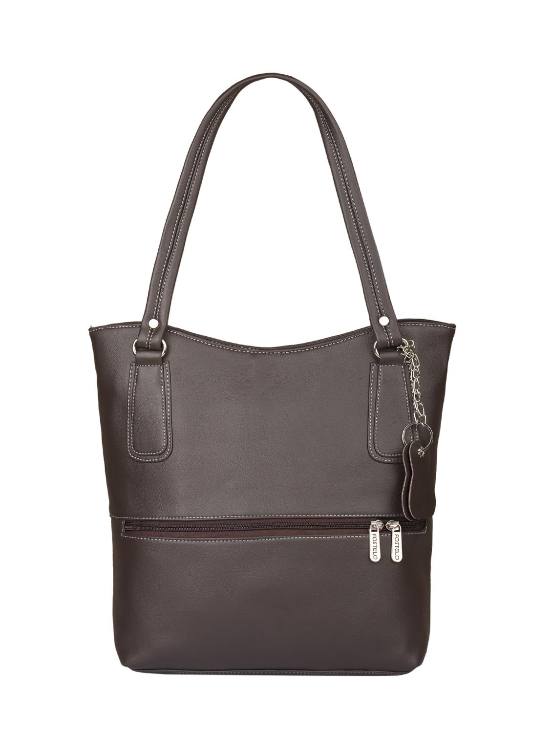 brown leatherette regular handbag - 15082331 - Zoom Image - 1