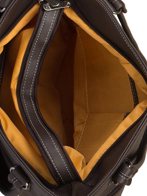 brown leatherette regular handbag - 15082331 - Zoom Image - 3