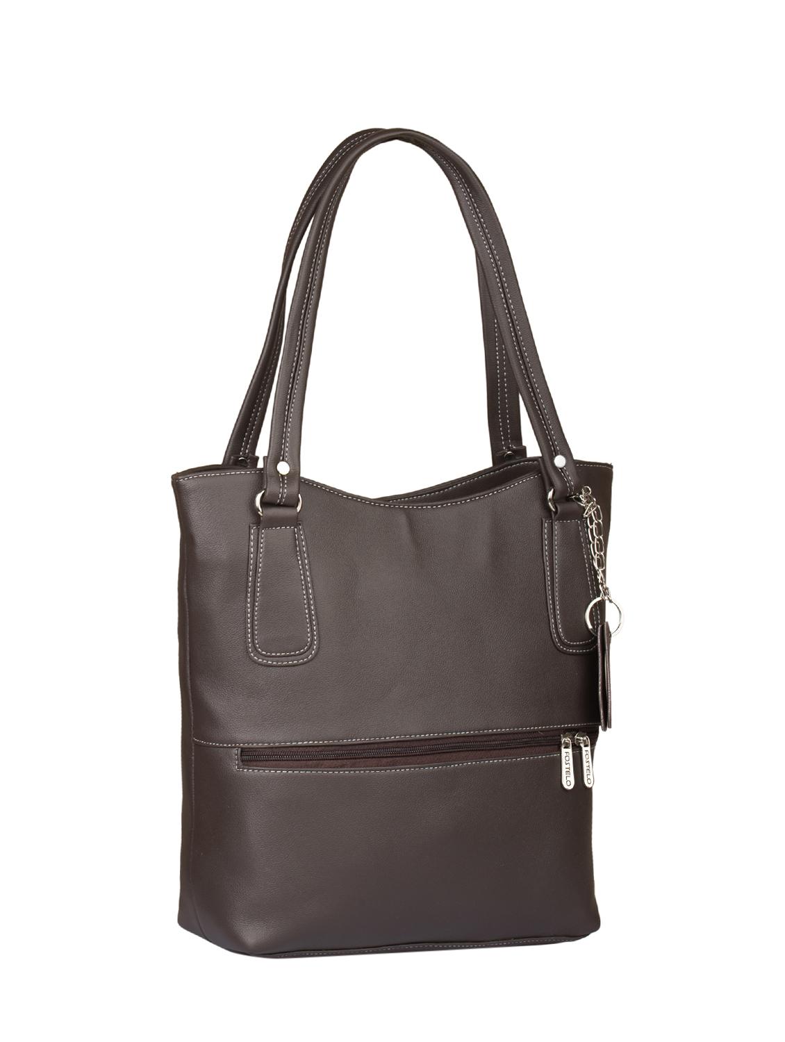 brown leatherette regular handbag - 15082331 - Zoom Image - 4