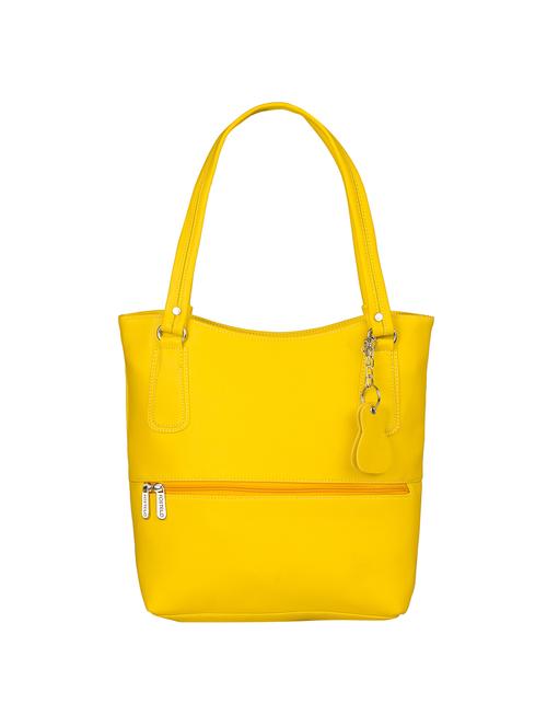 yellow leatherette regular handbag - 15082332 - Standard Image - 1