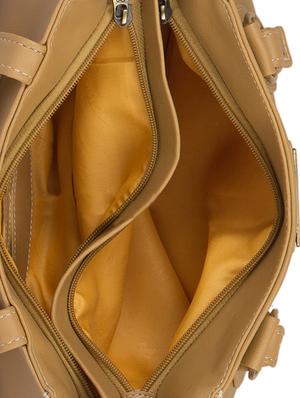 beige leatherette regular handbag - 15082342 - Standard Image - 3