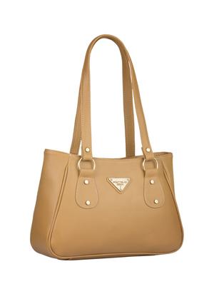 beige leatherette regular handbag - 15082342 - Standard Image - 4