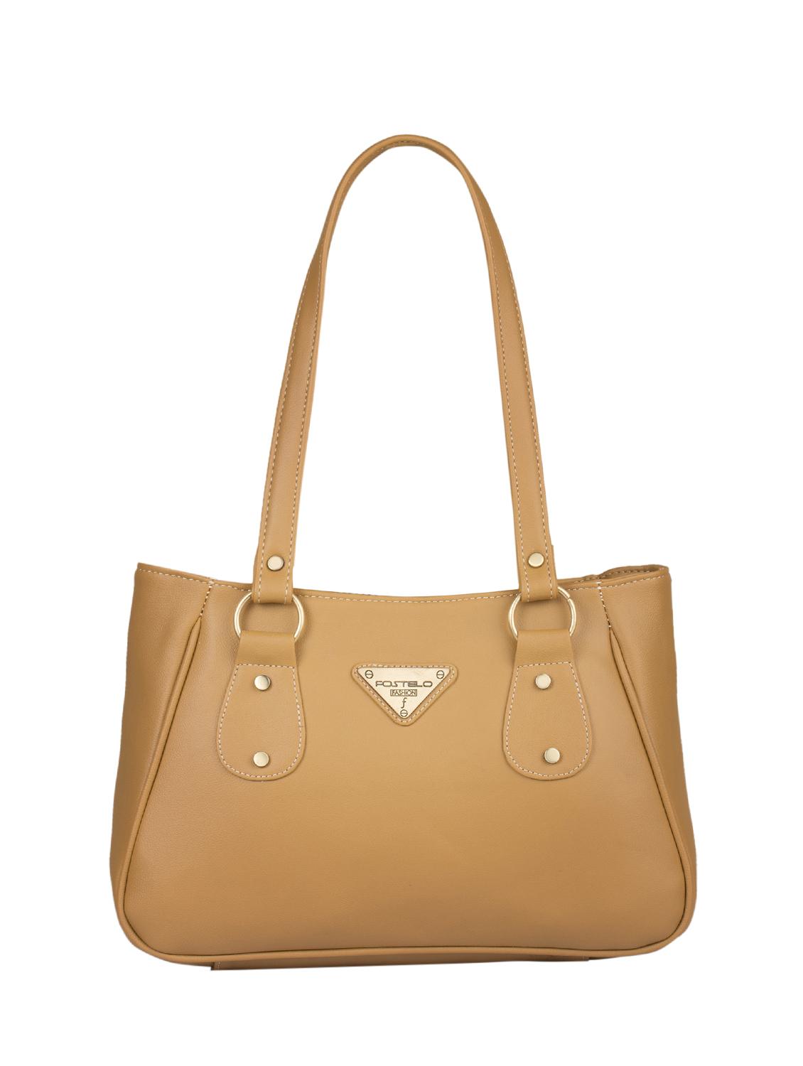 beige leatherette regular handbag - 15082342 - Zoom Image - 1