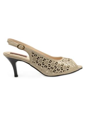 beige faux leather back strap sandals - 15082455 - Standard Image - 2