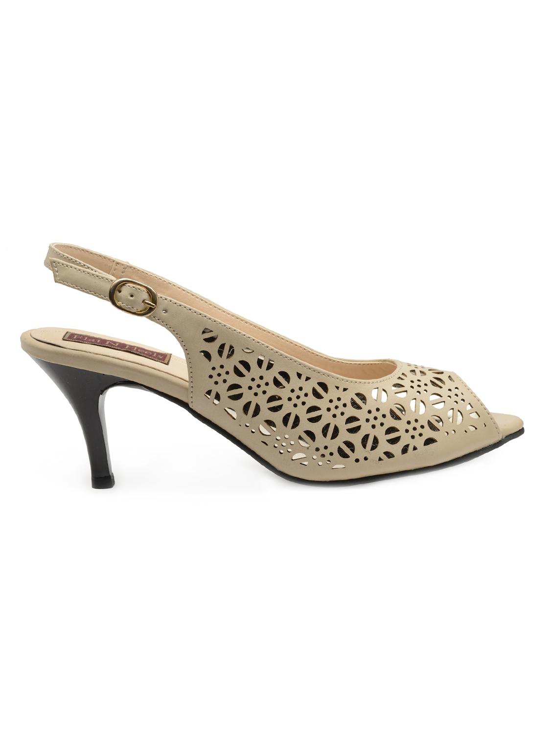 beige faux leather back strap sandals - 15082455 - Zoom Image - 2