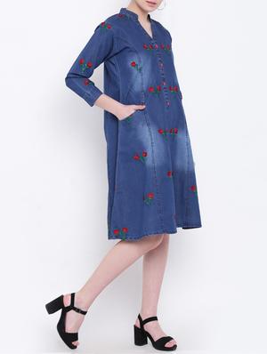 blue denim dress - 15082952 - Standard Image - 2