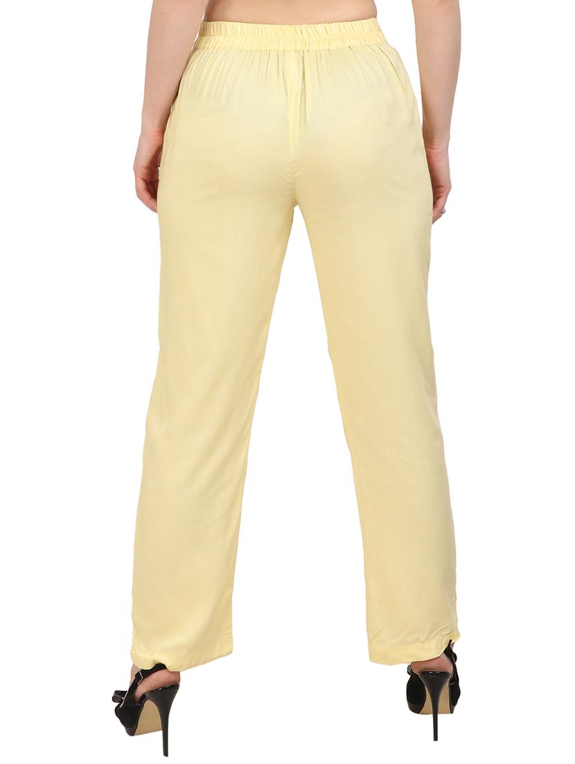 solid beige crepe palazzo - 15083530 - Zoom Image - 3